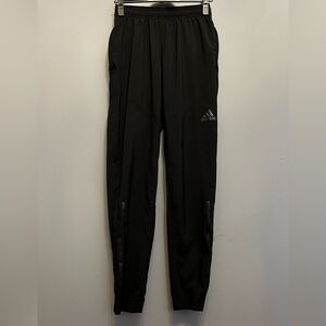 Unisex ADIDAS Black Slim Track Pants with Reflective Logo, size S